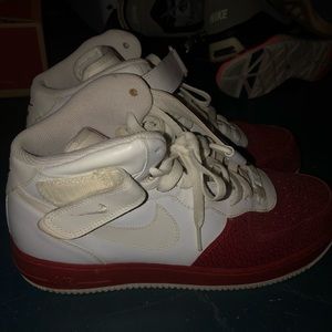 Nike Shoes - mens high tops white and red nike air forces Nike Shoes - mens high tops white and red nike air forces